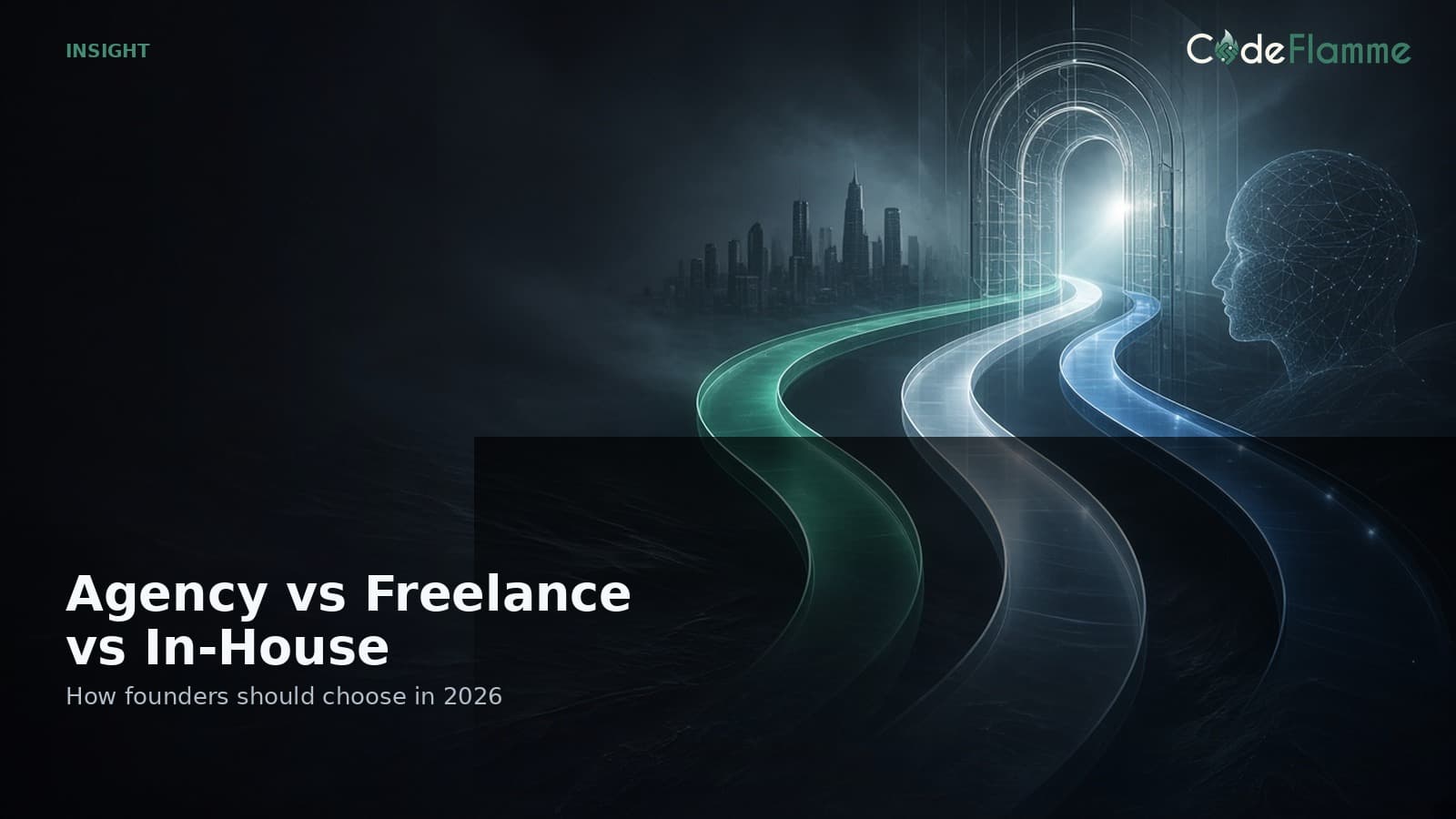 Agency vs Freelance vs In-House: How Founders Should Choose in 2026 — cover illustration