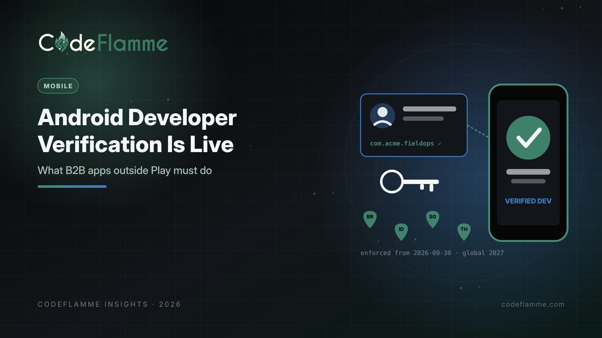 Android Developer Verification Is Live: What B2B Apps Outside Google Play Must Do — cover illustration