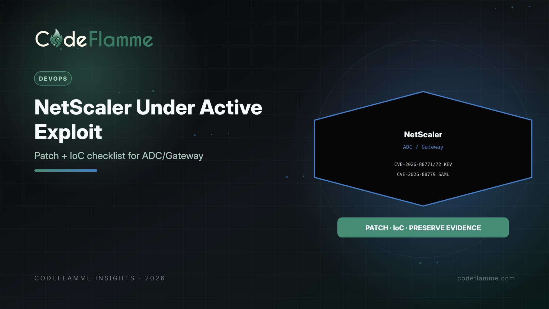 Citrix NetScaler ADC/Gateway Under Active Exploit: Patch and IoC Checklist — cover illustration
