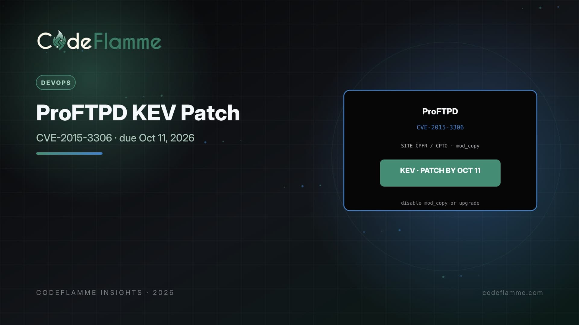 ProFTPD CVE-2015-3306 in CISA KEV: FTP File-Transfer Exposure for SaaS DevOps — cover illustration