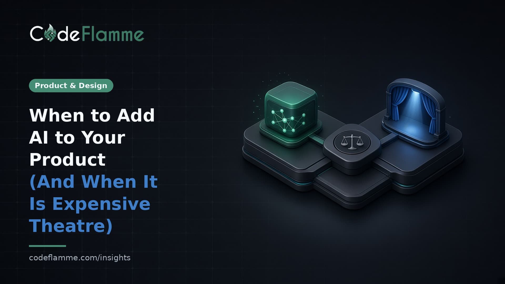 When to Add AI to Your Product (And When It Is Expensive Theatre) — cover illustration